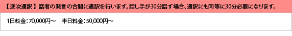 逐次通訳料金